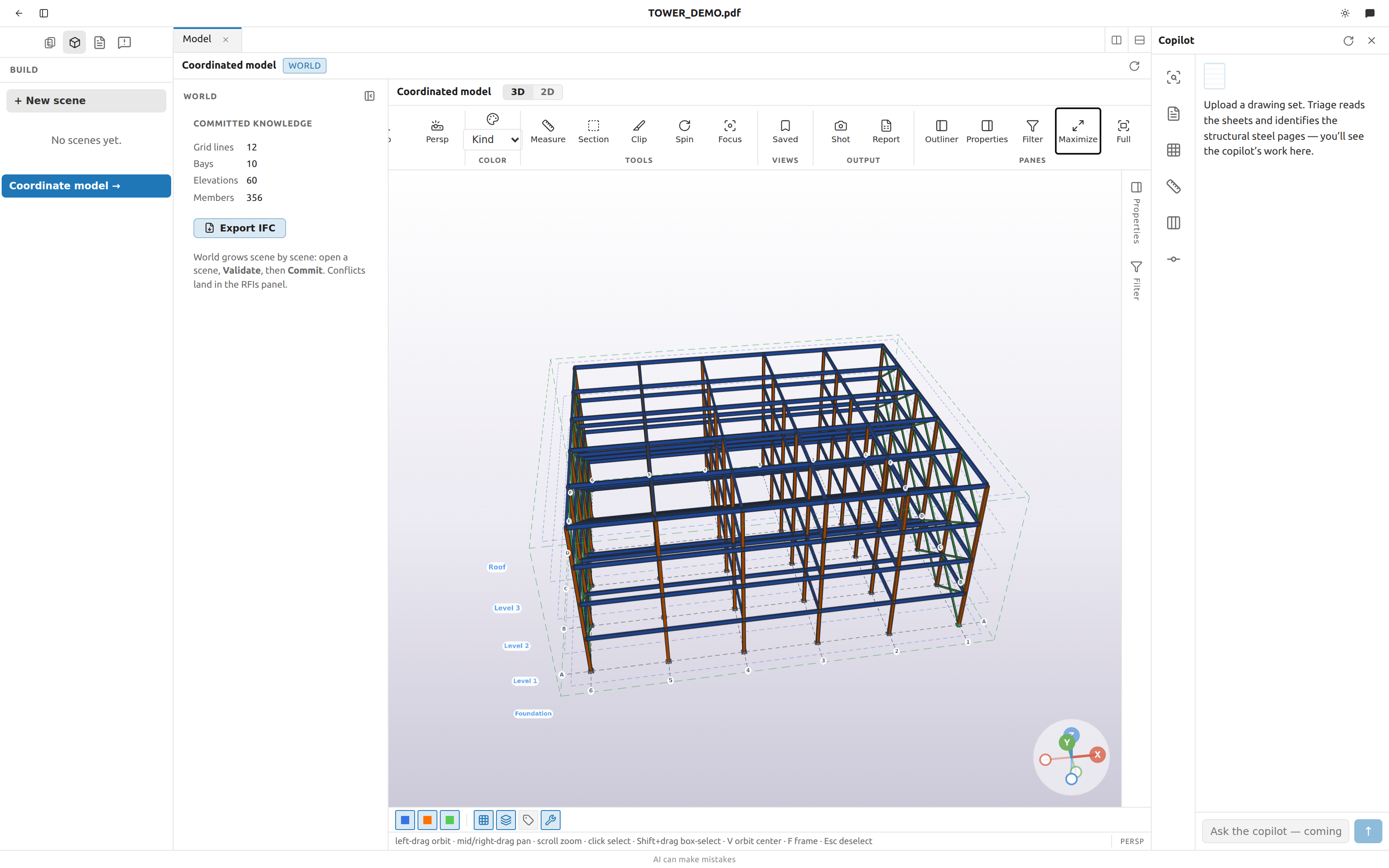 The coordinated 3D model viewer with the ribbon
