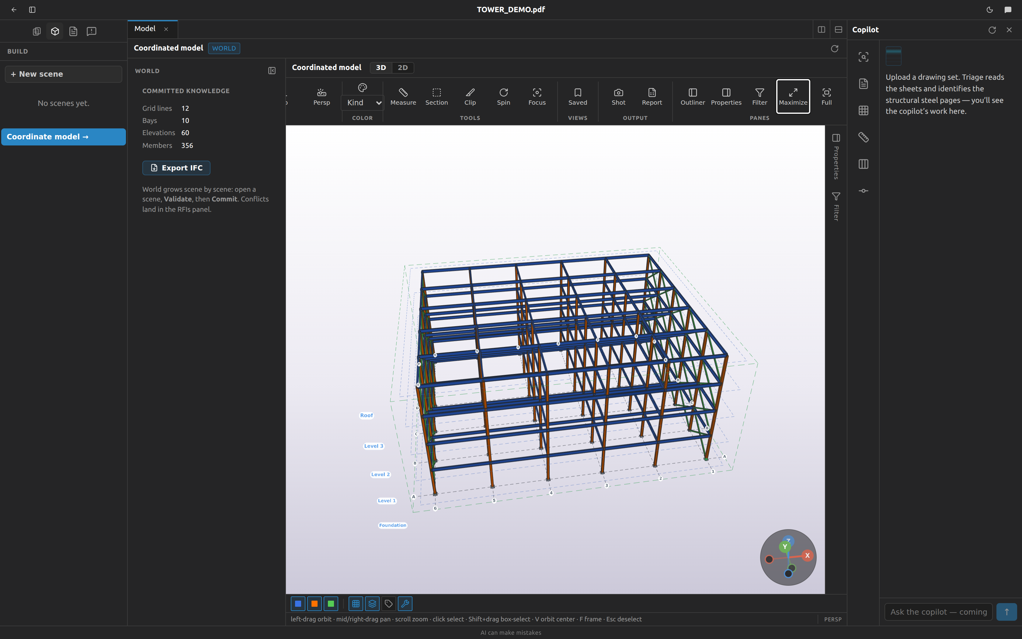 The coordinated 3D model viewer with the ribbon